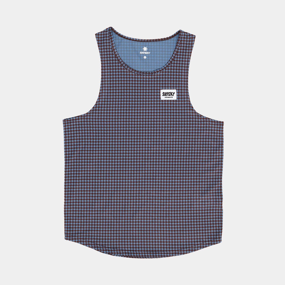SAYSKY Houndstooth Combat Singlet SINGLETS 1047 - BLUE AOP