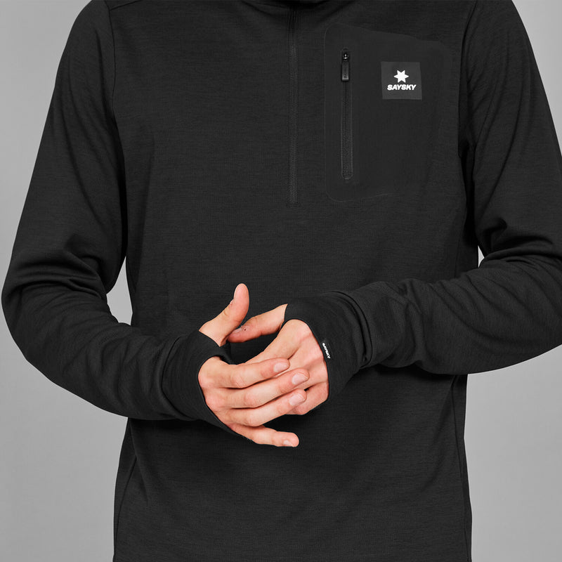 Saysky Pace Half Zip Hoodie Black 9001 MMRHO01C9001