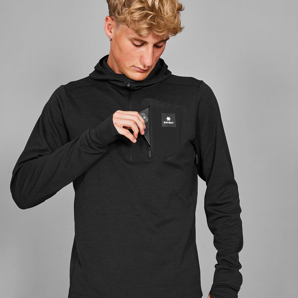 Saysky Pace Half Zip Hoodie Black 9001 MMRHO01C9001
