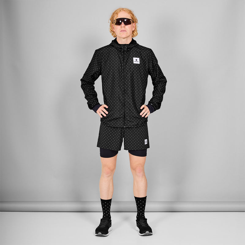 Saysky Reflective Polka 2 In 1 Pace Shorts 5" Black Reflective Polka 1018 MMRSH01C1018