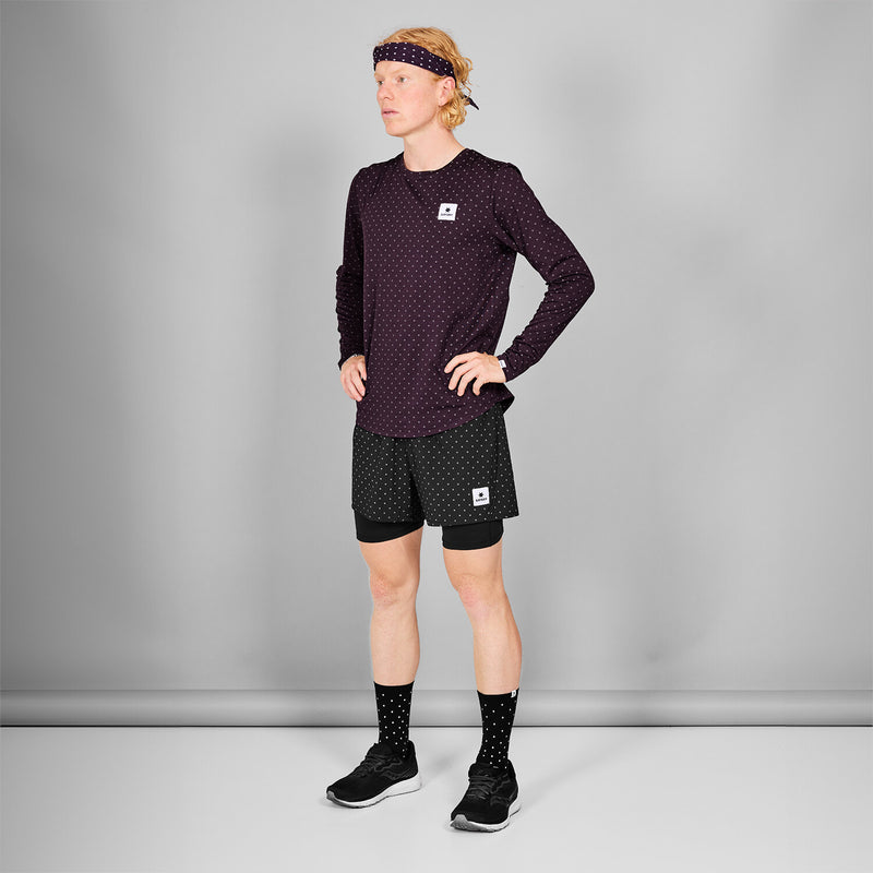 Saysky Reflective Polka 2 In 1 Pace Shorts 5" Black Reflective Polka 1018 MMRSH01C1018