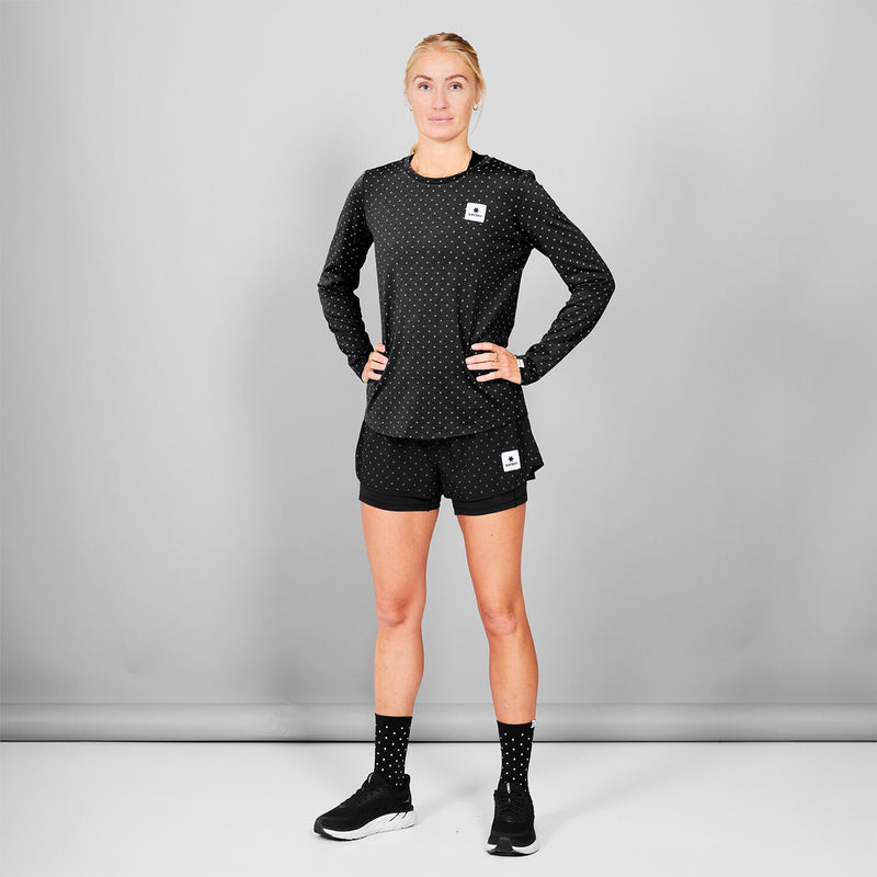 Saysky Reflective Polka 2 In 1 Pace Shorts 3" Black Reflective Polka 1018 MWRSH01C1018