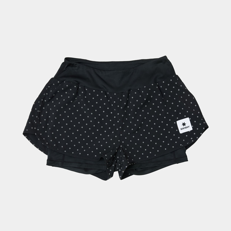 Saysky Reflective Polka 2 In 1 Pace Shorts 3" Black Reflective Polka 1018 MWRSH01C1018