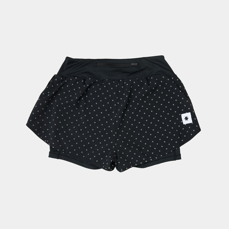 Saysky Reflective Polka 2 In 1 Pace Shorts 3" Black Reflective Polka 1018 MWRSH01C1018