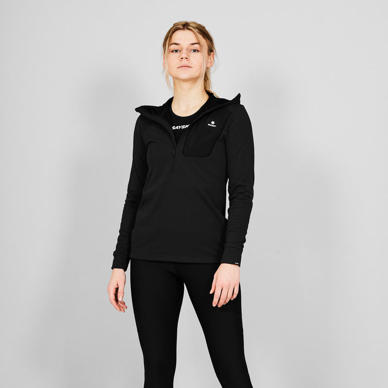 Saysky Combat Half Zip Fleece Hoodie Black 901 NWRHO30C901