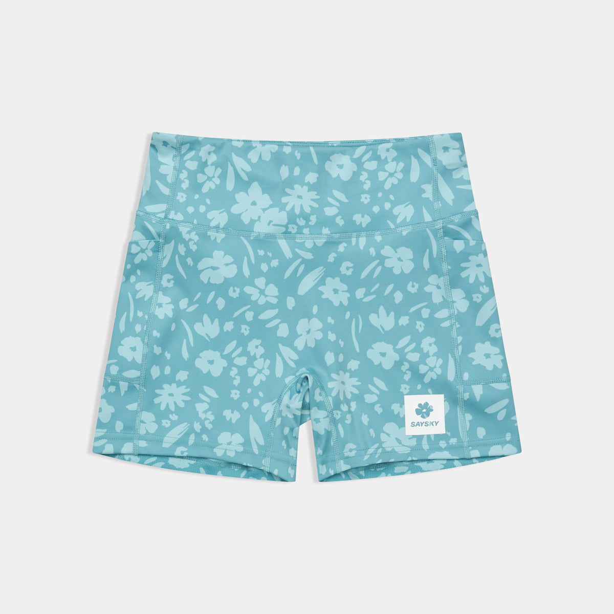Saysky Flower Combat+ Short Tights 4" Light Blue Flower 1066 SW55009