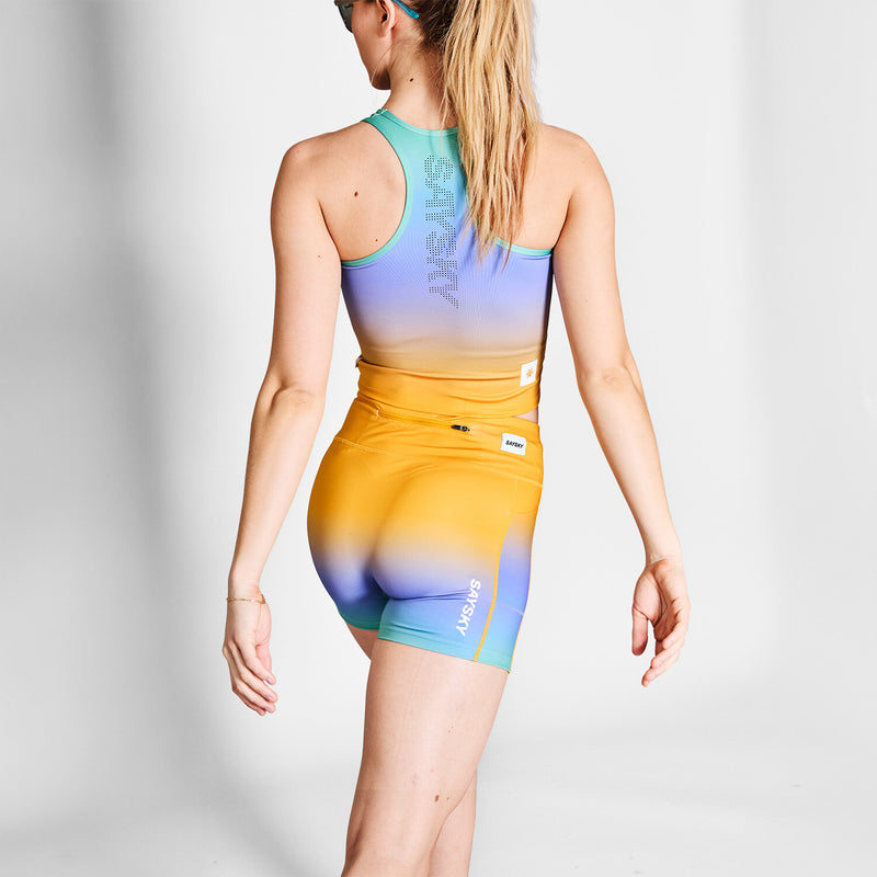 Saysky Drip Dye Combat Crop Top Purple/Green/Yellow Drip Dye 1033 NWRSB31C1033
