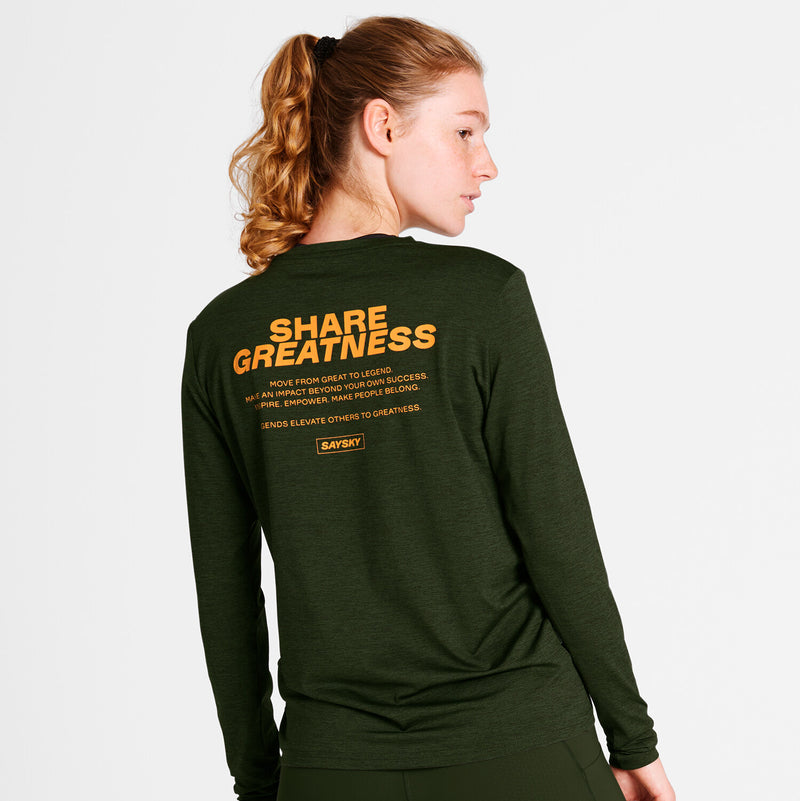 Saysky Statement Pace Long Sleeve Green 3001 OMRLS22C3001