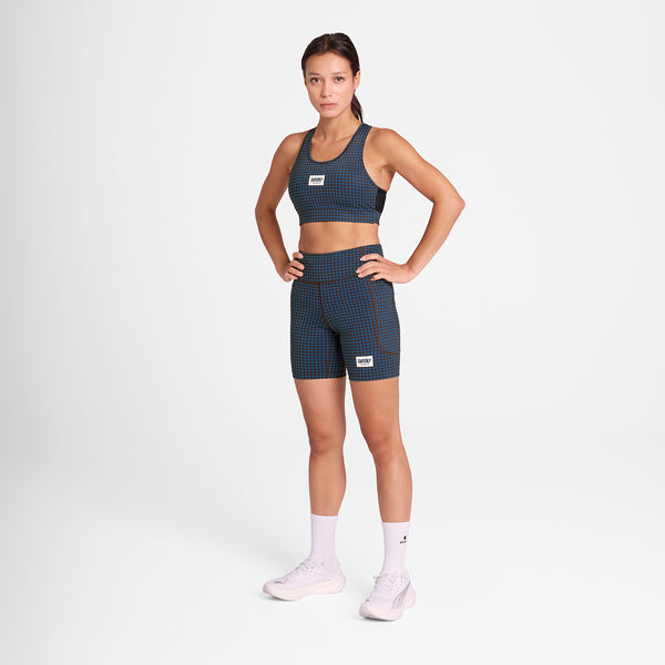 Saysky Houndstooth Combat Sports Bra Blue Houndstooth 1047 OWRSB30C1047