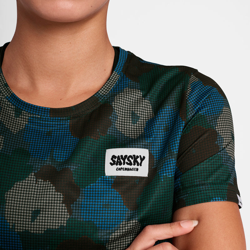 Saysky Flower Combat T-Shirt Blue Flower Camo 1046 OWRSS31C1046