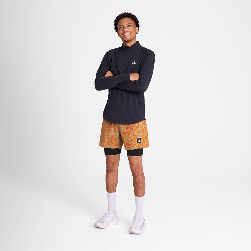 Saysky Reflective Pace 2 in 1 Shorts 5'' Orange Reflective Lightning 1051 OMRSH20C1051