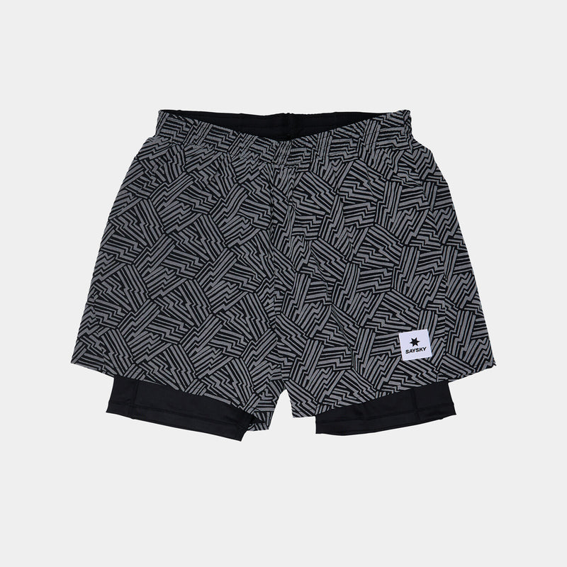 Saysky Reflective Pace 2 in 1 Shorts 5'' Black Reflective Lightning 1050 OMRSH20C1050