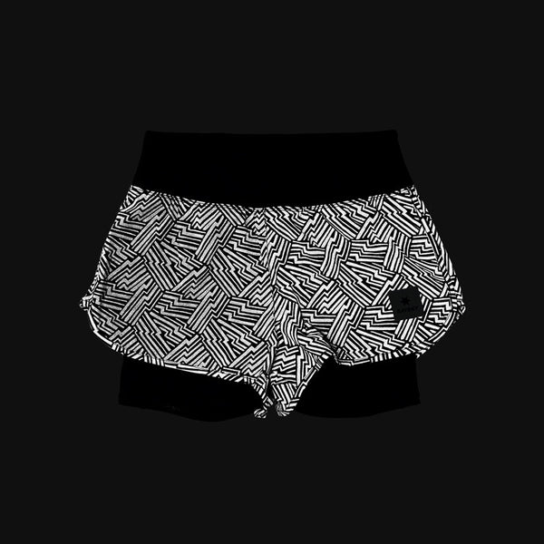 Saysky Reflective 2 in 1 Pace Shorts 3'' Black Reflective Lightning 1050 OWRSH23C1050