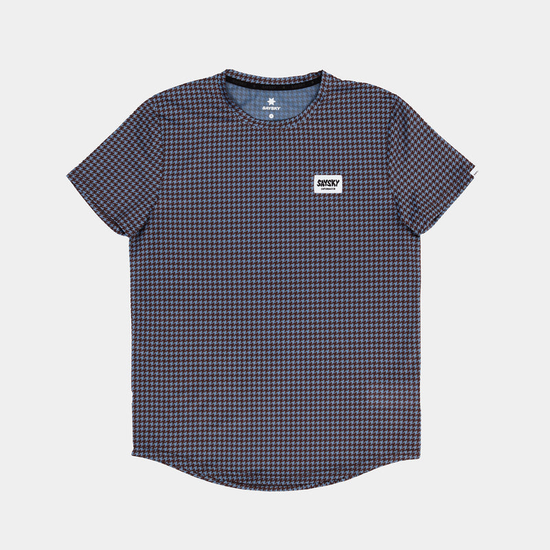 Saysky Houndstooth Combat T-Shirt Blue Houndstooth 1047 OMRSS31C1047