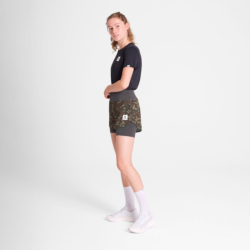 Saysky Camo Pace 2 in 1 Shorts 3" Brown Camo 1048 OWRSH23C1048