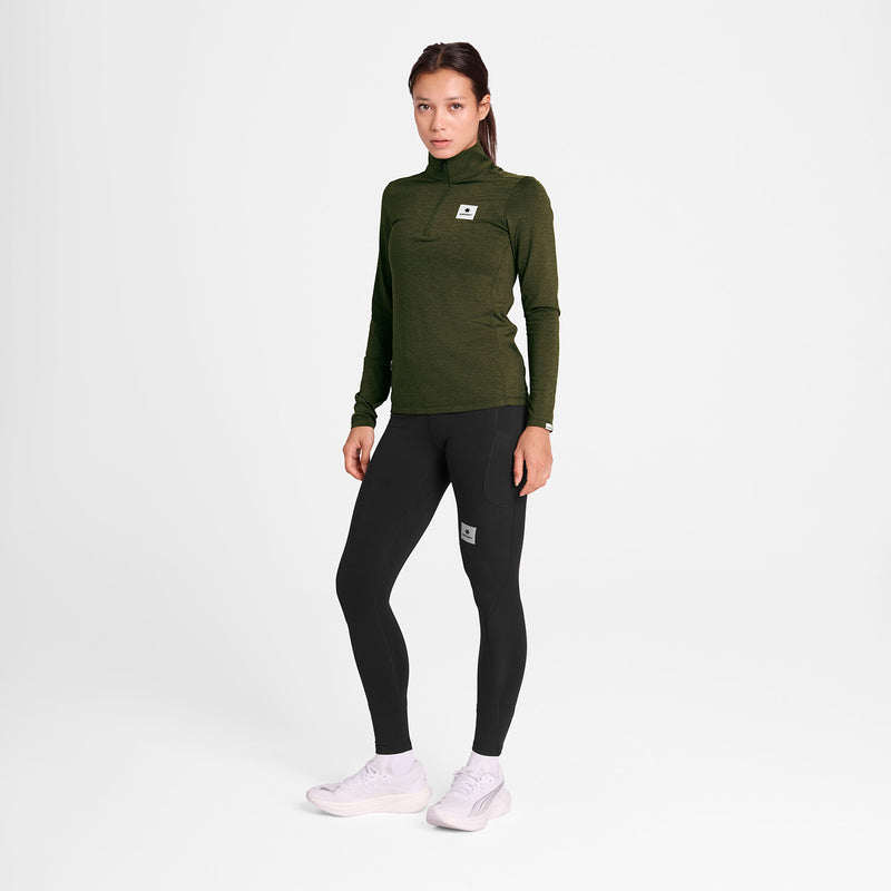 Saysky Pace Half Zip Long Sleeve Green 3001 XWRLS21C3001