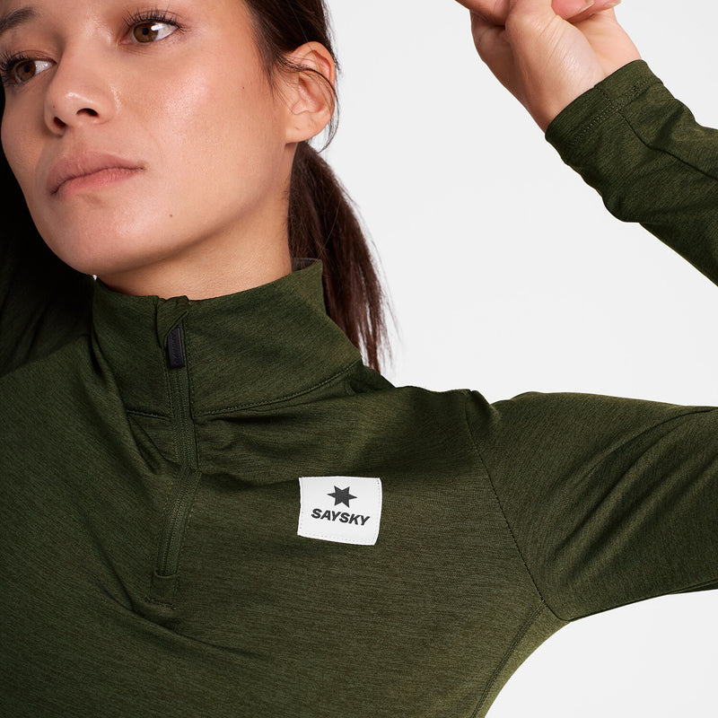 Saysky Pace Half Zip Long Sleeve Green 3001 XWRLS21C3001