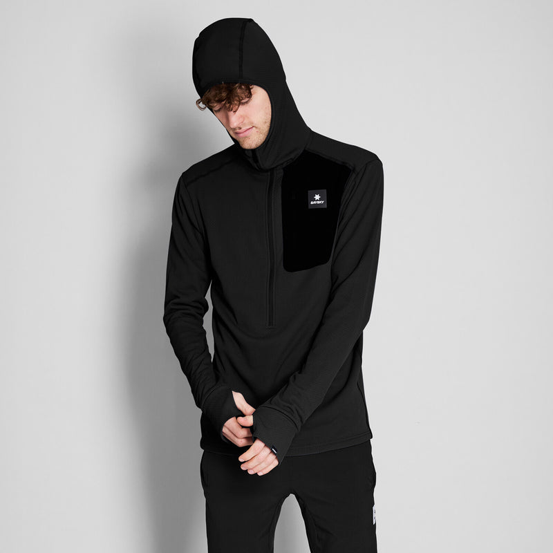 Saysky Combat Half Zip Fleece Hoodie Black 901 NMRHO30C901