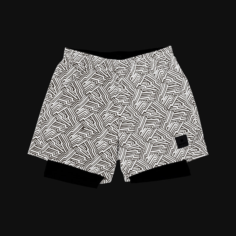 Saysky Reflective Pace 2 in 1 Shorts 5'' Black Reflective Lightning 1050 OMRSH20C1050