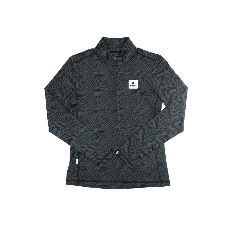 Saysky Reflective Pace 1/2 Zip Long Sleeve Black Reflective Lightning 1050 OWRLS21C1050