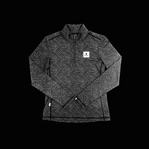 Saysky Reflective Pace 1/2 Zip Long Sleeve Black Reflective Lightning 1050 OWRLS21C1050