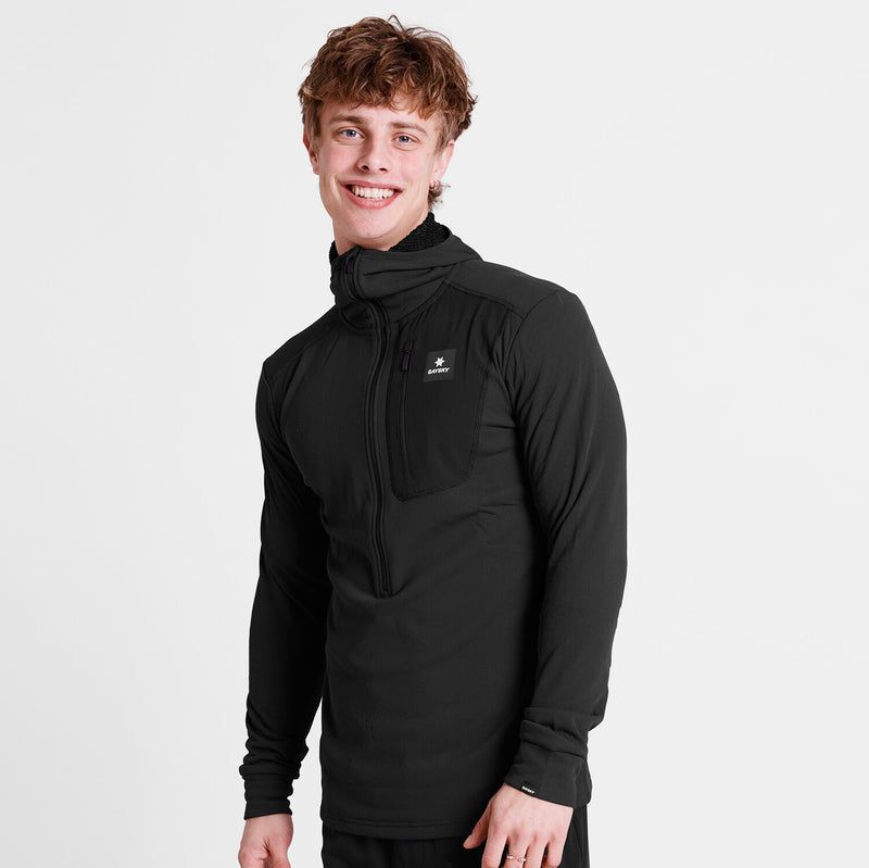 Saysky Combat Half Zip Fleece Hoodie Black 901 NMRHO30C901