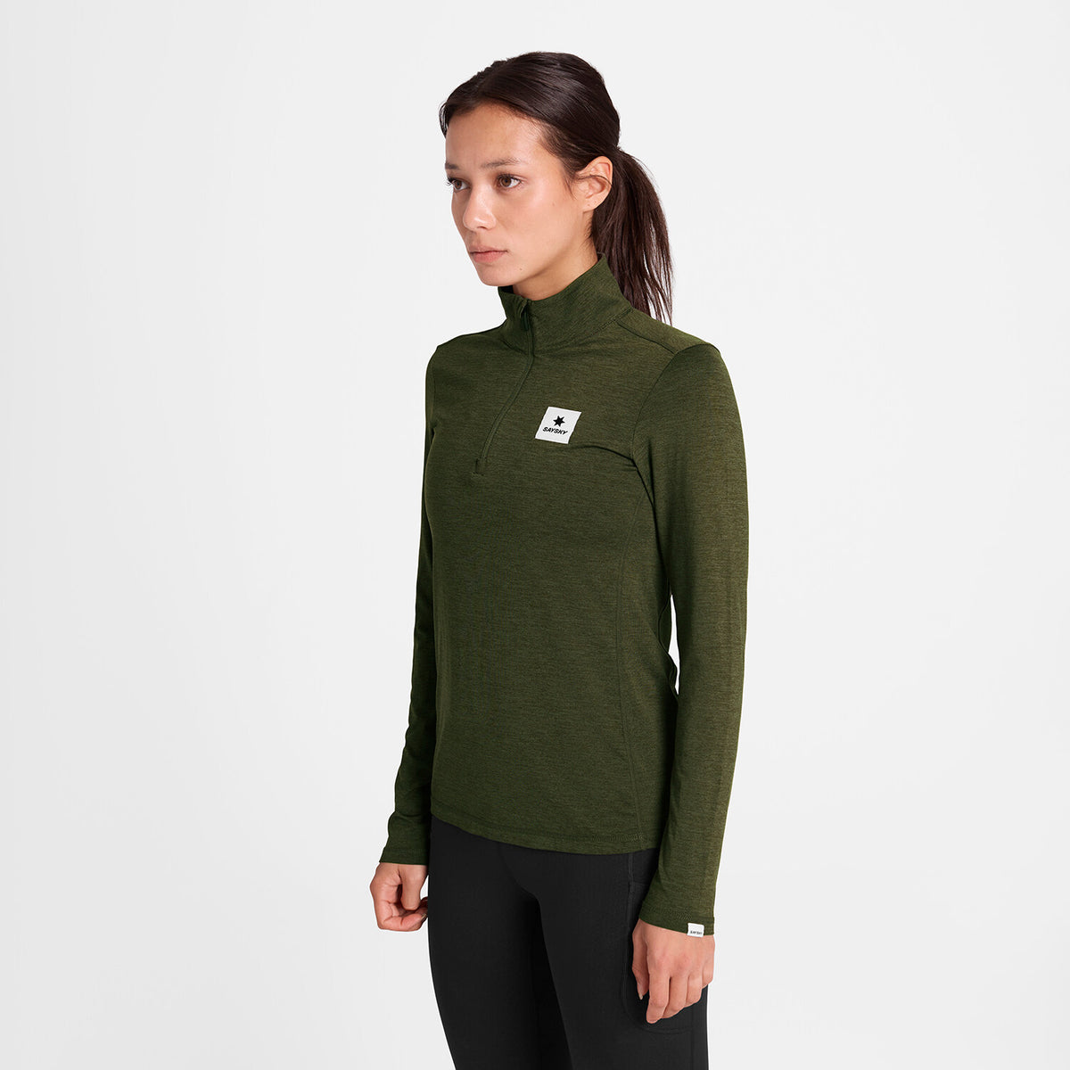Saysky Pace Half Zip Long Sleeve Green 3001 SW20002