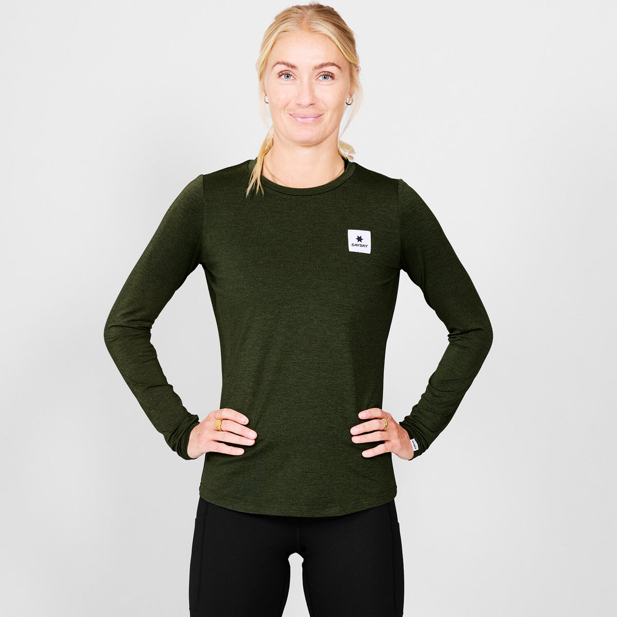 Saysky Clean Pace Long Sleeve Green 3001 SW20003