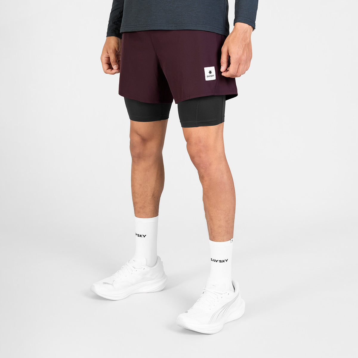 Saysky 2 in 1 Pace Shorts 5'' Burgundy 512 SM40002