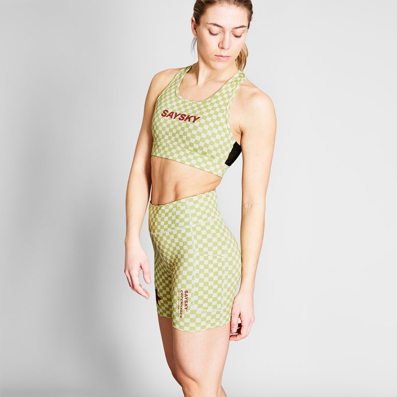 SAYSKY Checker Combat+ Short Tights 7'' TIGHTS 1034 - GREEN AOP