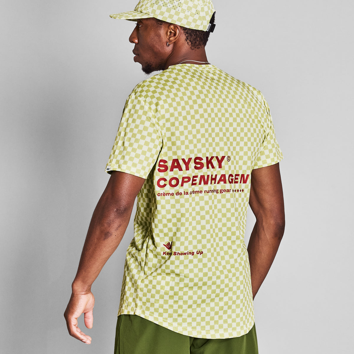 高級素材使用ブランド Checker_Combat_T-Shirt-T- ウォーキング・ランニングウェア
