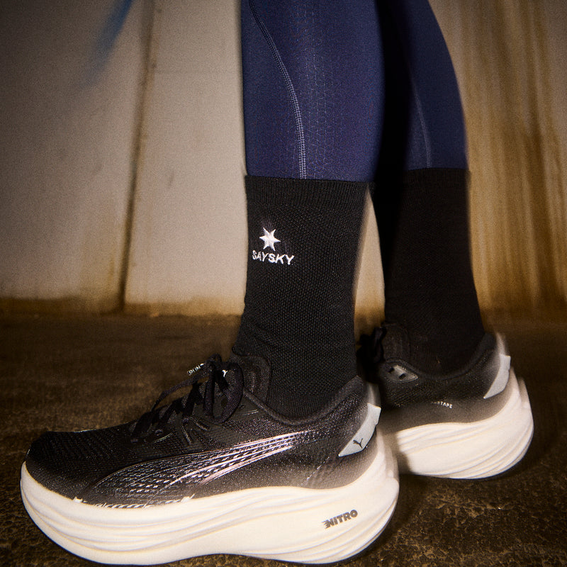 SAYSKY Logo High Merino Socks SOCKS 901 - BLACK