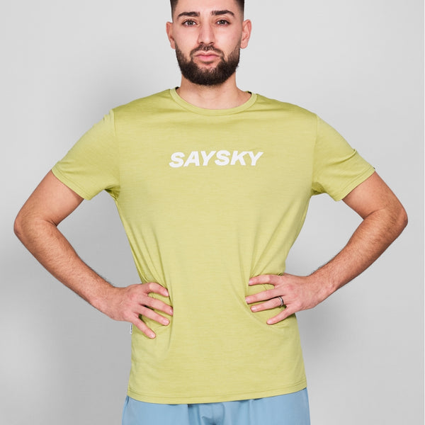 SAYSKY Logo Pace T-Shirt T-SHIRTS 3008 - GREEN MELANGE