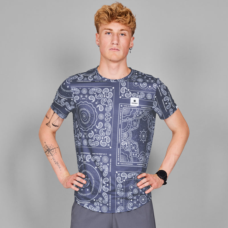 SAYSKY Paisley Combat T-shirt T-SHIRTS 1020 - BLUE PAISLEY AOP