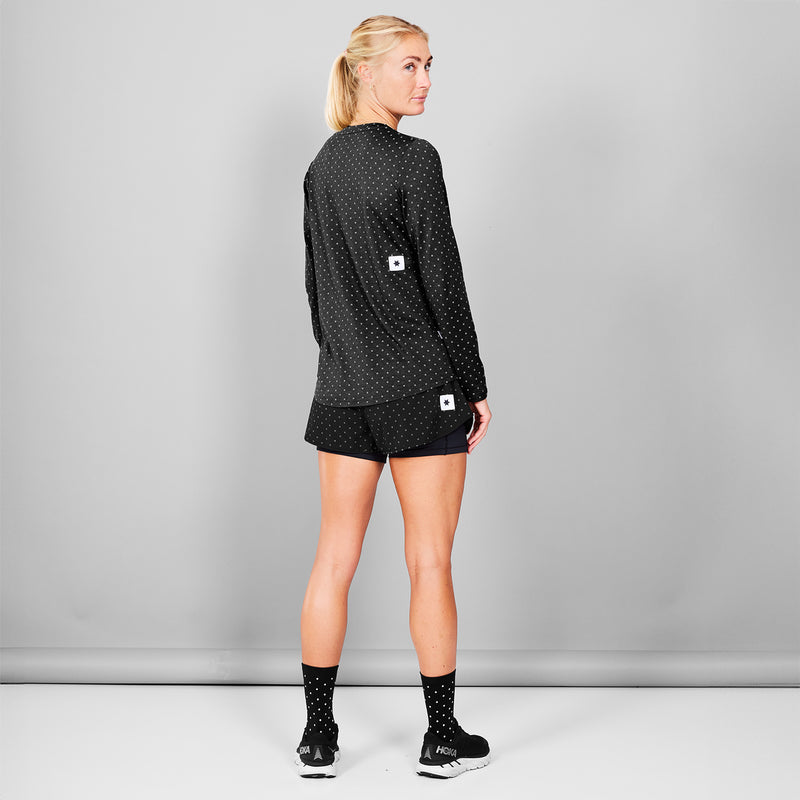 SAYSKY Reflective Polka Pace Long Sleeve LONG SLEEVES 1018 - BLACK AOP