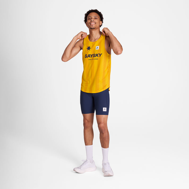 SAYSKY Stripe Combat Singlet SINGLETS 008 - YELLOW AOP
