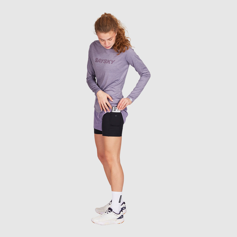 SAYSKY 2 in 1 Pace Shorts 3'' SHORTS 701 - PURPLE